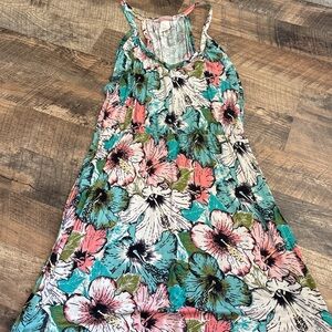 H&M Floral Asymmetrical Dress - Pink, Green, Blue